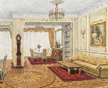 Владимир Чёрный художник. </br> Эскиз гостиной частного особняка</br>