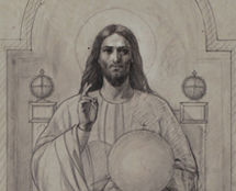 Vladimir Cherniy. A preliminary sketch for the icon Christ the Saviour