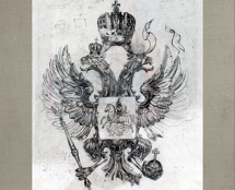 Vladimir Cherniy. A Drawing of the Double-Headed Eagle for the Woven Stage Curtain “Russia”