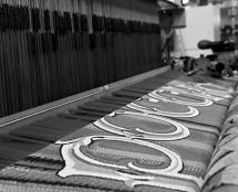 Vladimir Cherniy. Work on the woven curtain “Russia”. Rubelli Textile Company, Cucciago, Province of Como, Italy.