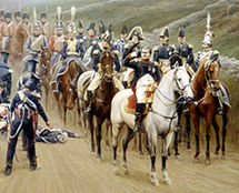 Vladimir Cherniy. Napoleon Greeting Defeated Prussian Army