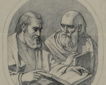 Vladimir Cherniy. A preliminary sketch for the icon Evangelists Matthew and Mark