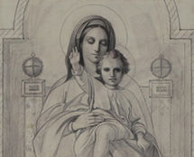 Vladimir Cherniy. A preliminary sketch for the icon The Blessed Virgin with Baby Jesus.